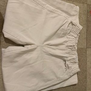 Cream-white H&M cute elastic pants wide leg